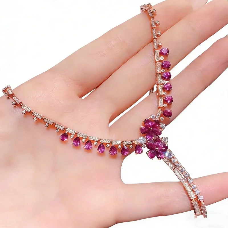 Floral Drop Pink Rhodolite Garnet Y Choker S925 Silver Rose Gold With CUG Gem Certificate
Floral Drop Pink Rhodolite Garnet Y Choker S925 Silver Rose Gold With CUG Gem Certificate