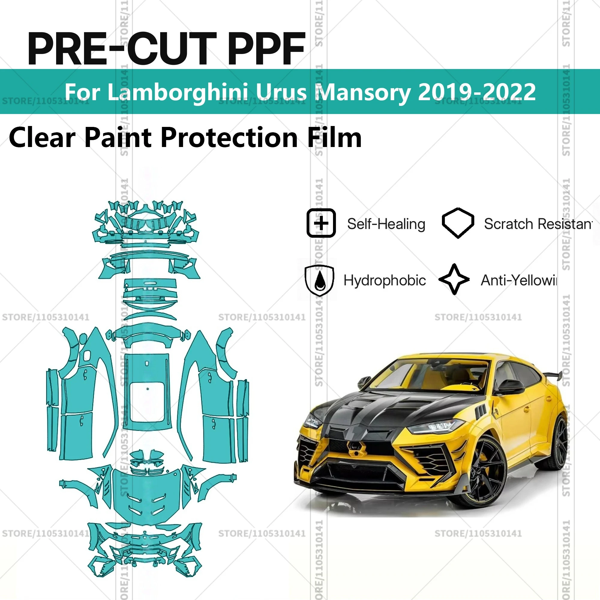 Для Lamborghini Urus Mansory 2019-2022: Профессиональная прозрачная защитная пленка (PPF) для автомобиля, предварительно вырезанная
Для Lamborghini Urus Mansory 2019-2022: Профессиональная прозрачная защитная пленка (PPF) для автомобиля, предварительно вырезанная