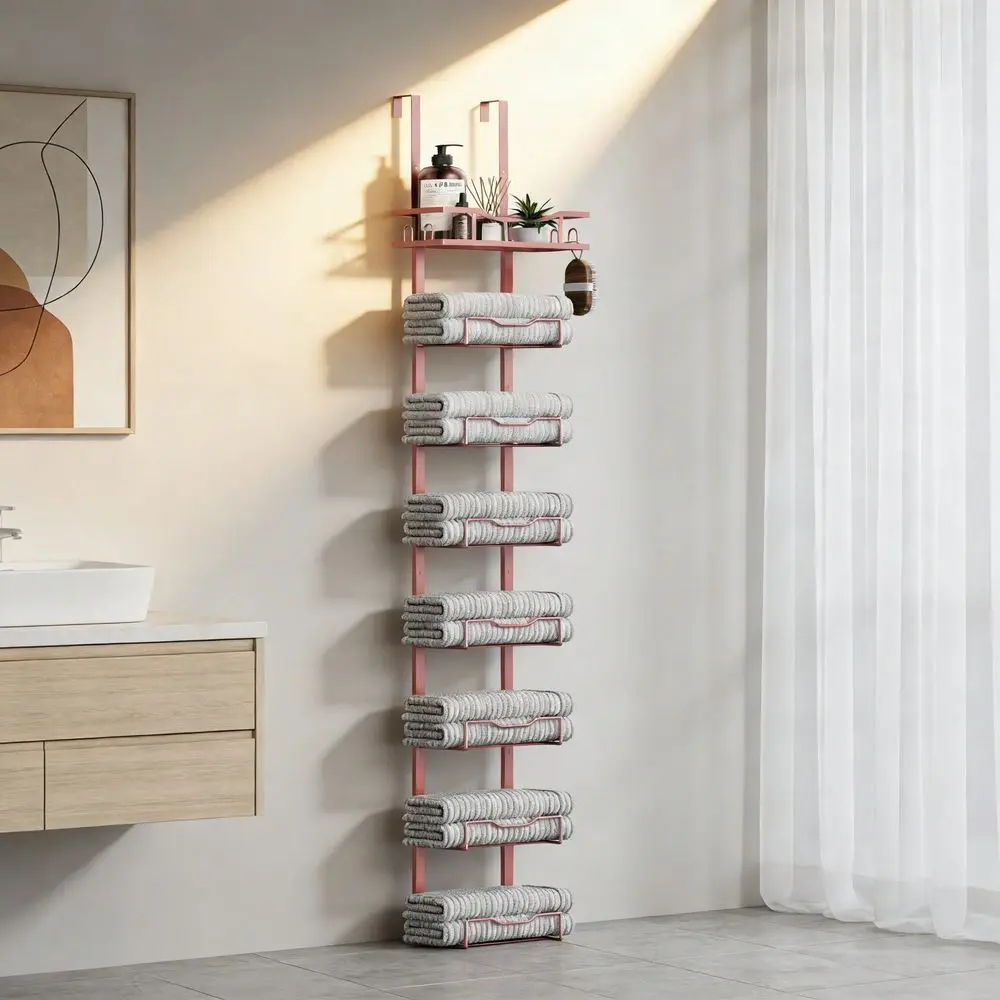 Racks For Bathroom No Drill 6Tier Over The Door Bath Towel Storage Organizer For Small Bathrooms Tiered Back Of Door Towel Hold
Racks For Bathroom No Drill 6Tier Over The Door Bath Towel Storage Organizer For Small Bathrooms Tiered Back Of Door Towel Hold