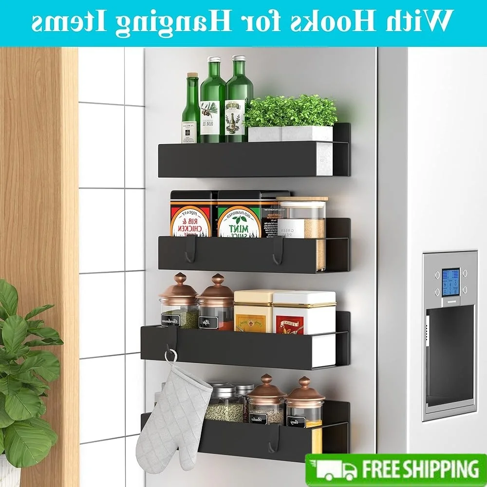 Metal Magnetic Spice Rack Organizer 4 Pack Refrigerator Storage Heavy Duty Rustproof Adjustable Kitchen Space Saver
Metal Magnetic Spice Rack Organizer 4 Pack Refrigerator Storage Heavy Duty Rustproof Adjustable Kitchen Space Saver
