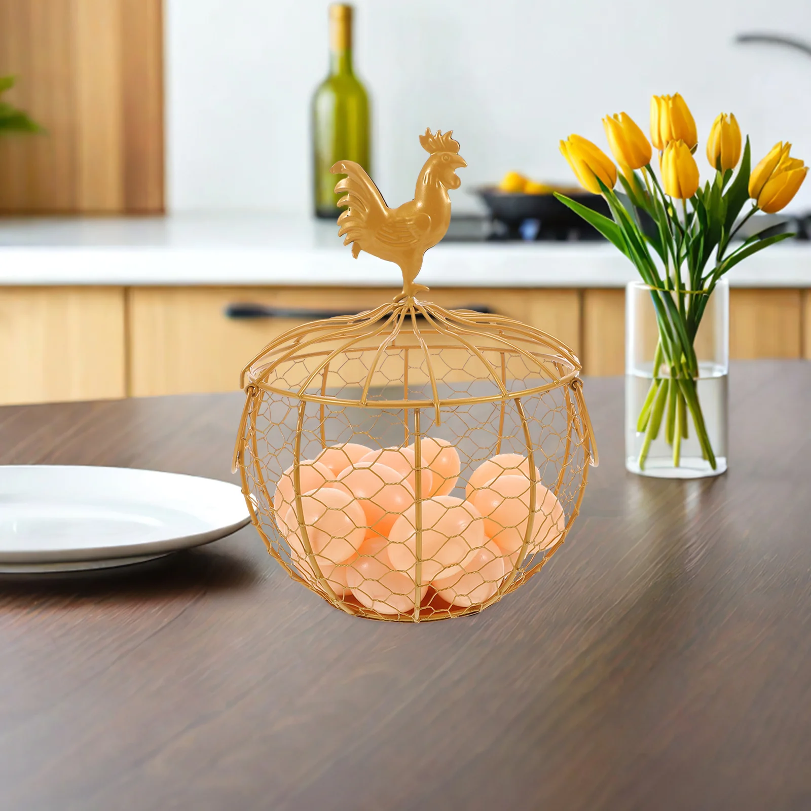 Golden Iron Wire Egg Basket Rustic Farmhouse Decorative Bowl for Chicken Duck Eggs Storage Kitchen Pantry Organizer Countertop
Golden Iron Wire Egg Basket Rustic Farmhouse Decorative Bowl for Chicken Duck Eggs Storage Kitchen Pantry Organizer Countertop