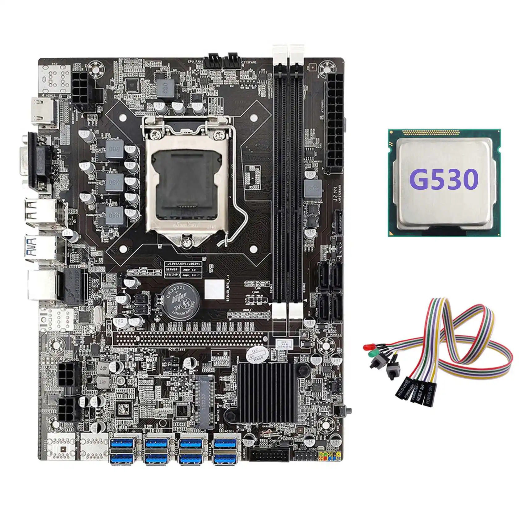 Материнская плата B75 ETH 8XPCIE к USB + G530 ЦПУ + двойной кабель переключения со светильник LGA1155 DDR3 B75 USB материнская плата для майнинга
Материнская плата B75 ETH 8XPCIE к USB + G530 ЦПУ + двойной кабель переключения со светильник LGA1155 DDR3 B75 USB материнская плата для майнинга