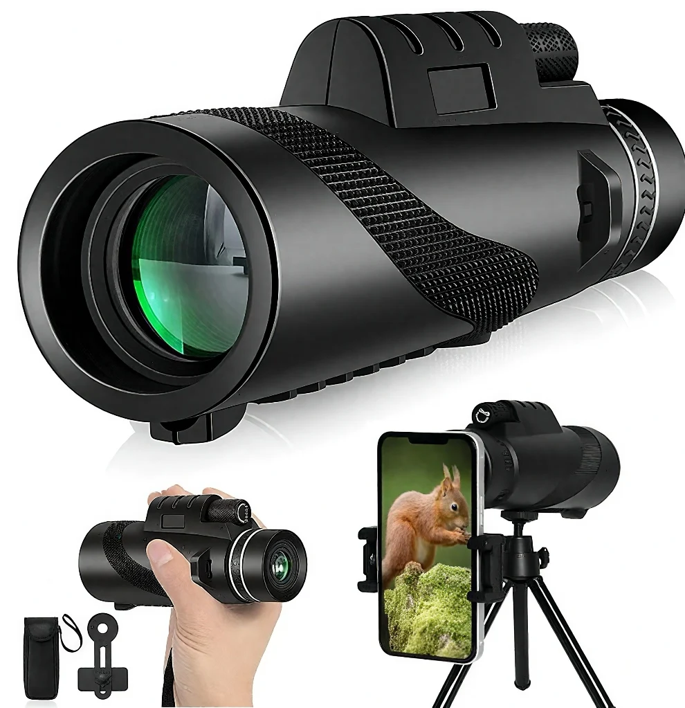 80x100 High Power Monocular Telescope with Smartphone Adapter & Tripod – Ideal for Wildlife, Bird Watching, Hiking, and Outdoor
80x100 High Power Monocular Telescope with Smartphone Adapter & Tripod – Ideal for Wildlife, Bird Watching, Hiking, and Outdoor