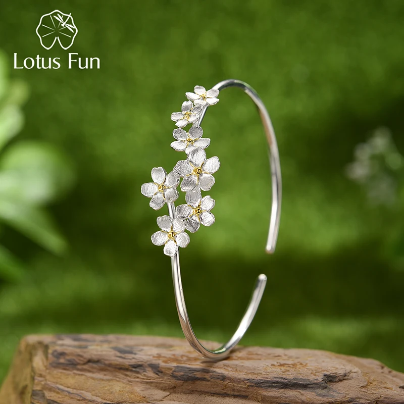 Lotus Fun из настоящего стерлингового серебра 925 пробы, натуральный оригинальный ювелирный браслет ручной работы с цветами Forget-me-not, регулируемый браслет для женщин
Lotus Fun из настоящего стерлингового серебра 925 пробы, натуральный оригинальный ювелирный браслет ручной работы с цветами Forget-me-not, регулируемый браслет для женщин