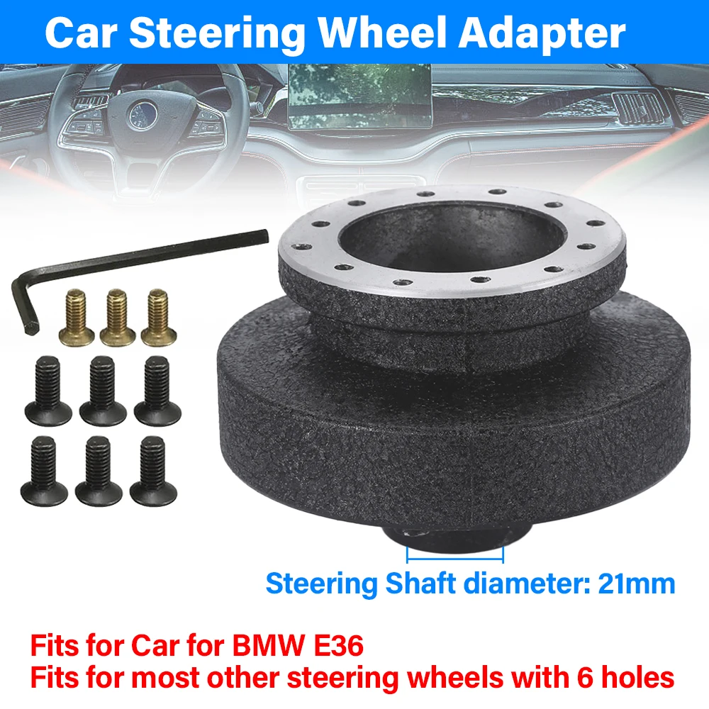 21mm Steering Wheel Hub Adapter Boss Kit For E36 Racing Sport For BMW For 3 Series 6 Hole Requires Quick Release Aluminum
21mm Steering Wheel Hub Adapter Boss Kit For E36 Racing Sport For BMW For 3 Series 6 Hole Requires Quick Release Aluminum