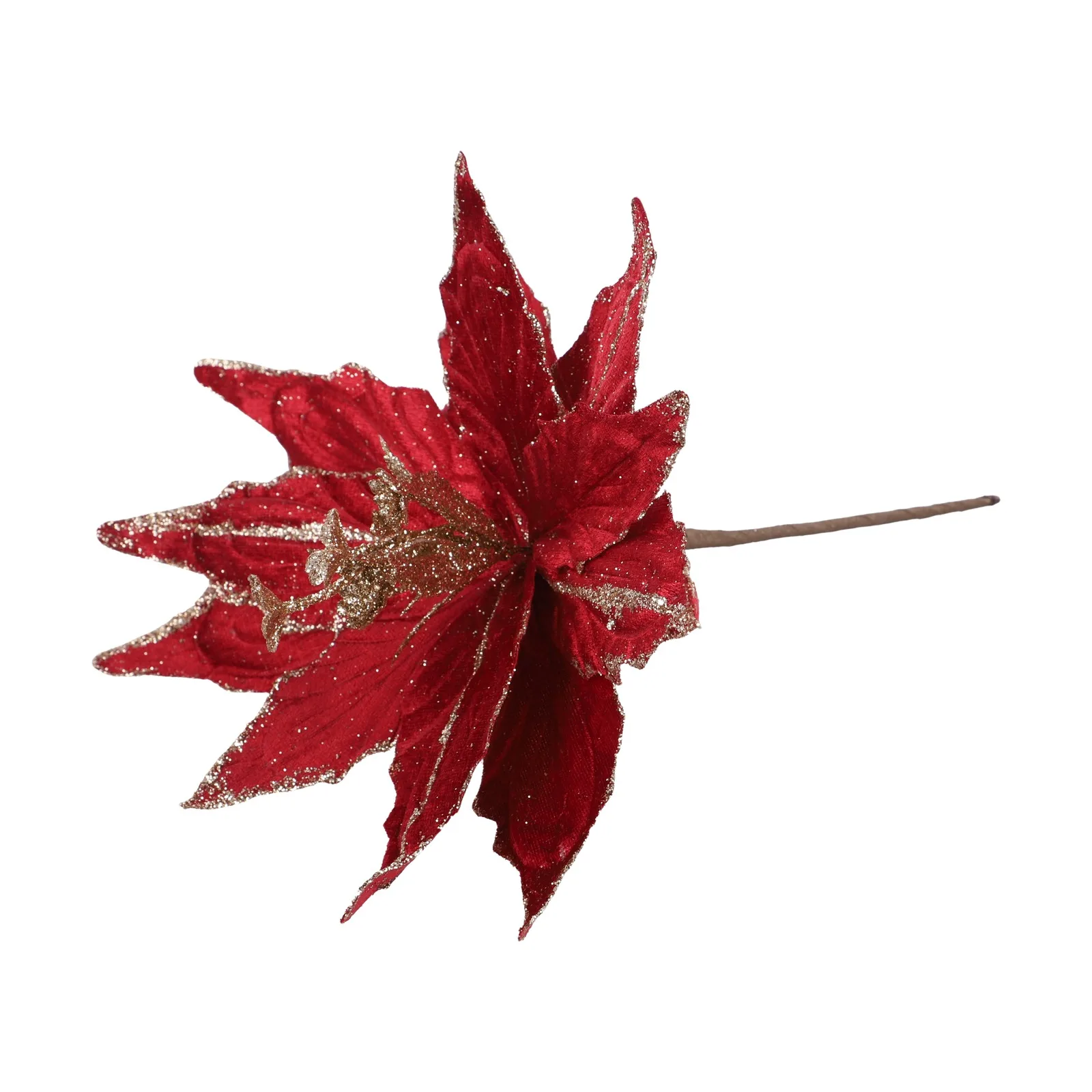 Glitter Christmas Poinsettia Flower 28cm Realistic Xmas Tree Hanging Flower Artificil Handmade Merry Christmas Decoration
Glitter Christmas Poinsettia Flower 28cm Realistic Xmas Tree Hanging Flower Artificil Handmade Merry Christmas Decoration