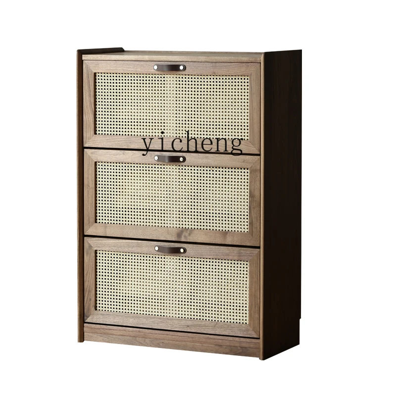 XL Solid Wood Ultra-Thin Tilting Shoe Cabinet Black Walnut Rattan Shoe Rack Small Apartment Shoe Cabinet
XL Solid Wood Ultra-Thin Tilting Shoe Cabinet Black Walnut Rattan Shoe Rack Small Apartment Shoe Cabinet