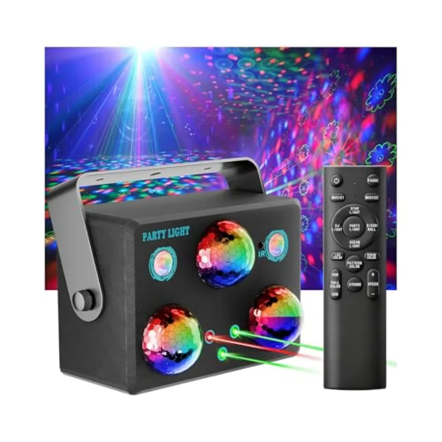 Disco Ball Party Lights, DJ Disco Lights Sound Activated LED Stage Strobe Light Star Ocean Projector with Remote Control for Ho
Disco Ball Party Lights, DJ Disco Lights Sound Activated LED Stage Strobe Light Star Ocean Projector with Remote Control for Ho