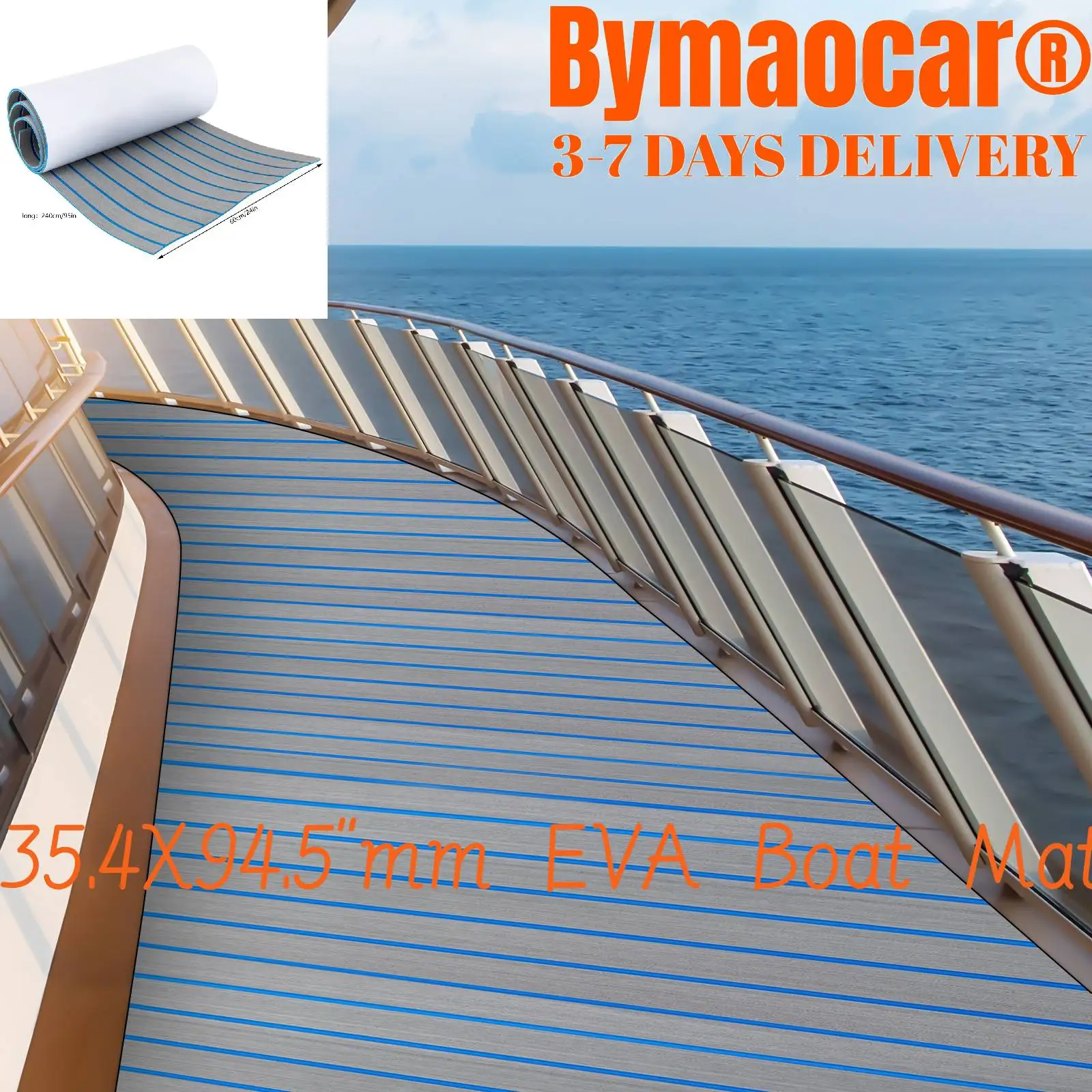 94.5"x 35.4" EVA Boat Mat, Foam Teak Floor Carpet for Deck RV Yacht, Self-Adhesive, Water-proof, Non-slip, DIY Cuttable
94.5"x 35.4" EVA Boat Mat, Foam Teak Floor Carpet for Deck RV Yacht, Self-Adhesive, Water-proof, Non-slip, DIY Cuttable