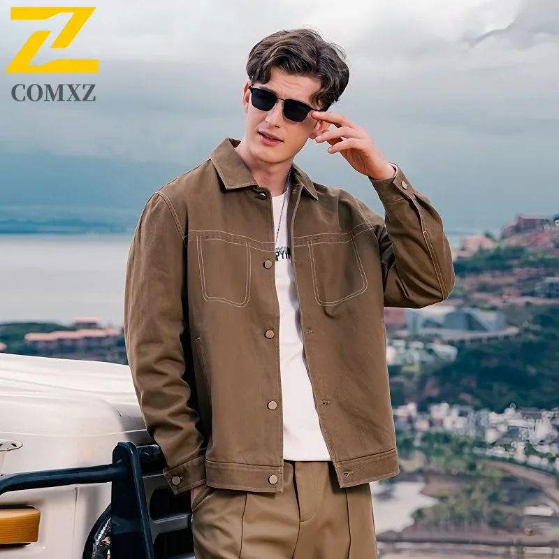 COMXZ 2025 Men's Stand Collar Workwear Jacket L 8XL Oversize Breathable Waterproof Stain Resistant Motorcycle Coat
COMXZ 2025 Men's Stand Collar Workwear Jacket L 8XL Oversize Breathable Waterproof Stain Resistant Motorcycle Coat