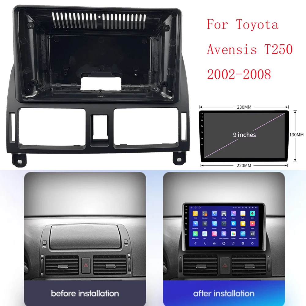 WQLSK 2DIN 9 Inch Car Frame Fascia Adapter Cable Android Radio Dash Fitting Panel Kit For Toyota Avensis T250 2002-2008
WQLSK 2DIN 9 Inch Car Frame Fascia Adapter Cable Android Radio Dash Fitting Panel Kit For Toyota Avensis T250 2002-2008