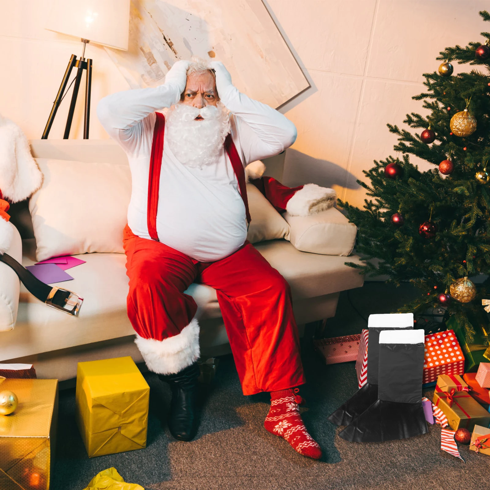 Christmas Boot Covers Santa Claus Costume Black Sock Shoes Hollow Bottom Photo Props Party Favors Christmas Supplies
Christmas Boot Covers Santa Claus Costume Black Sock Shoes Hollow Bottom Photo Props Party Favors Christmas Supplies