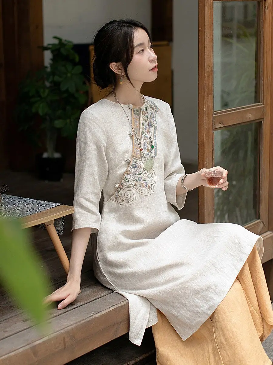 Fashionable Chinese Style Bohemian-style Printed Baggy Fashion Comfortable Long Dress for Women Summer Short Sleeve Dress S38
Fashionable Chinese Style Bohemian-style Printed Baggy Fashion Comfortable Long Dress for Women Summer Short Sleeve Dress S38