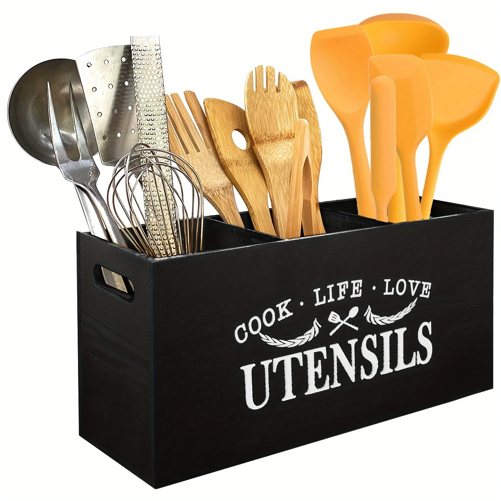 Kitchen Utensil Holder for Countertop, Large Solid Wood Farmhouse Cooking Utensils Organizer for Kitchen Counter
Kitchen Utensil Holder for Countertop, Large Solid Wood Farmhouse Cooking Utensils Organizer for Kitchen Counter