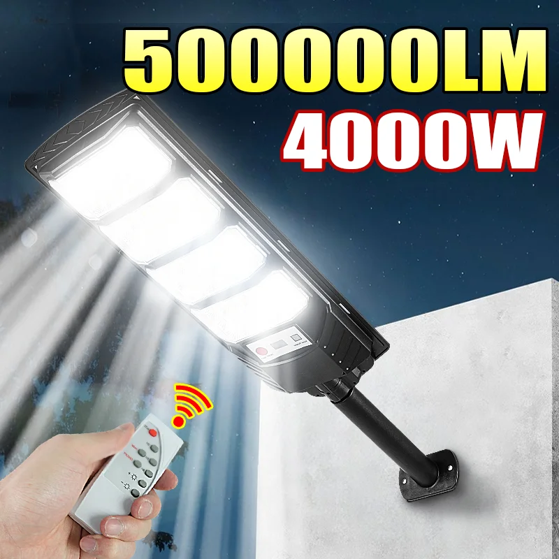 4000W High Power Outdoor Solar LED Light Super Bright Outdoor Street Lamp 9 Mode With Motion Sensor Remote Control Garden Lights
4000W High Power Outdoor Solar LED Light Super Bright Outdoor Street Lamp 9 Mode With Motion Sensor Remote Control Garden Lights