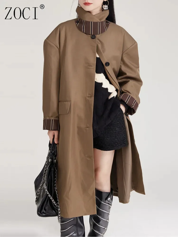 ZOCI Office Lady Mid-length Trench Women's Lapel Single Breasted Elegant Windbreaker Female Coats 2025 Spring New FC1234
ZOCI Office Lady Mid-length Trench Women's Lapel Single Breasted Elegant Windbreaker Female Coats 2025 Spring New FC1234