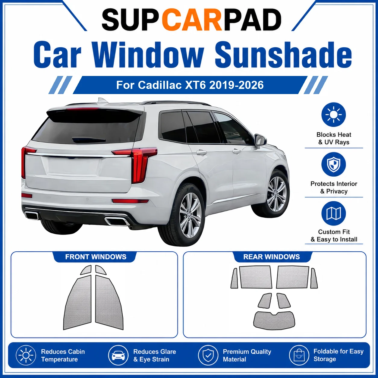 For Cadillac - Cadillac XT6 2019-2026 Full Set Car Window Sunshades UV Block Privacy Heat Insulated Foldable Car Curtain
For Cadillac - Cadillac XT6 2019-2026 Full Set Car Window Sunshades UV Block Privacy Heat Insulated Foldable Car Curtain