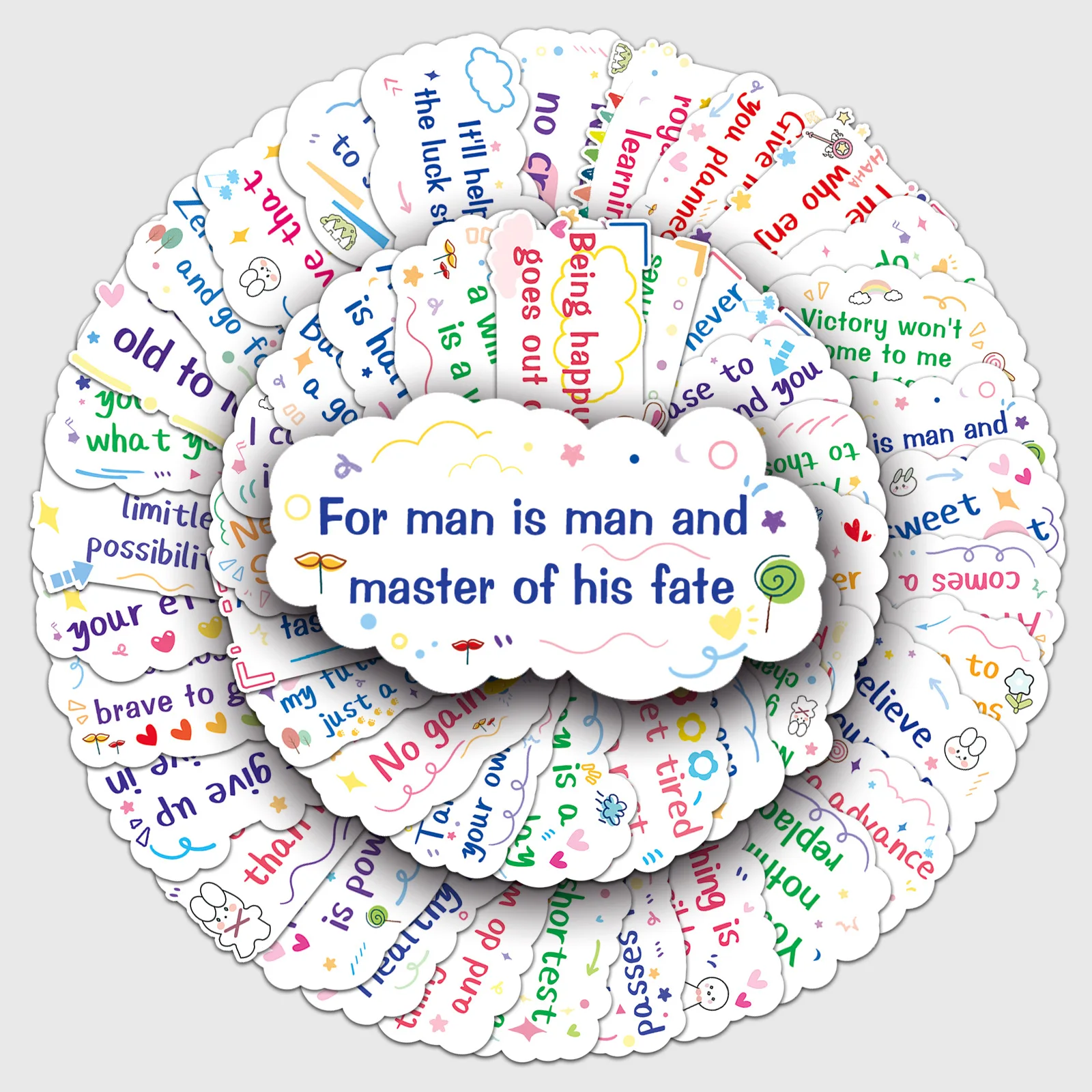 50 inspirational English short sentences, graffiti, personalized creativity, DIY skateboard, phone case, suitcase stickers, waterproof
50 inspirational English short sentences, graffiti, personalized creativity, DIY skateboard, phone case, suitcase stickers, waterproof