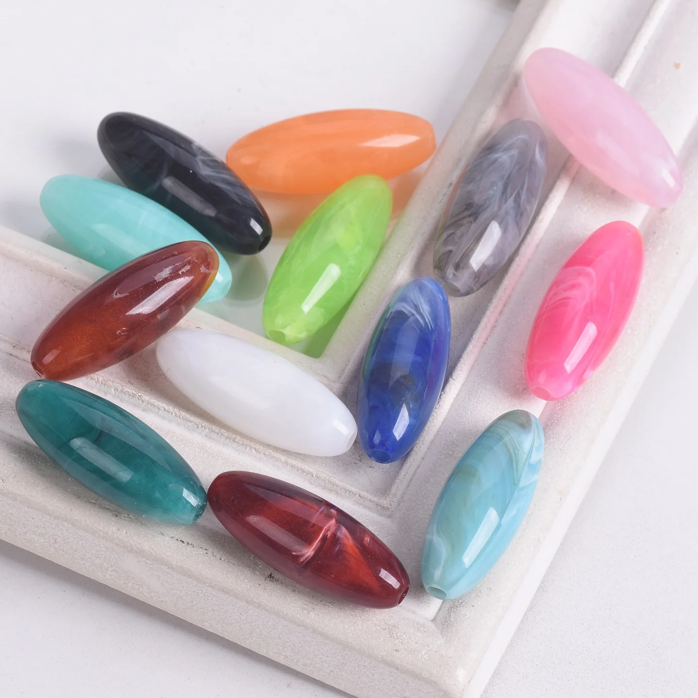 10pcs Rugby Oval Shape 31x12mm Resin Plastic Loose Beads For Jewelry Making DIY Crafts Findings
10pcs Rugby Oval Shape 31x12mm Resin Plastic Loose Beads For Jewelry Making DIY Crafts Findings