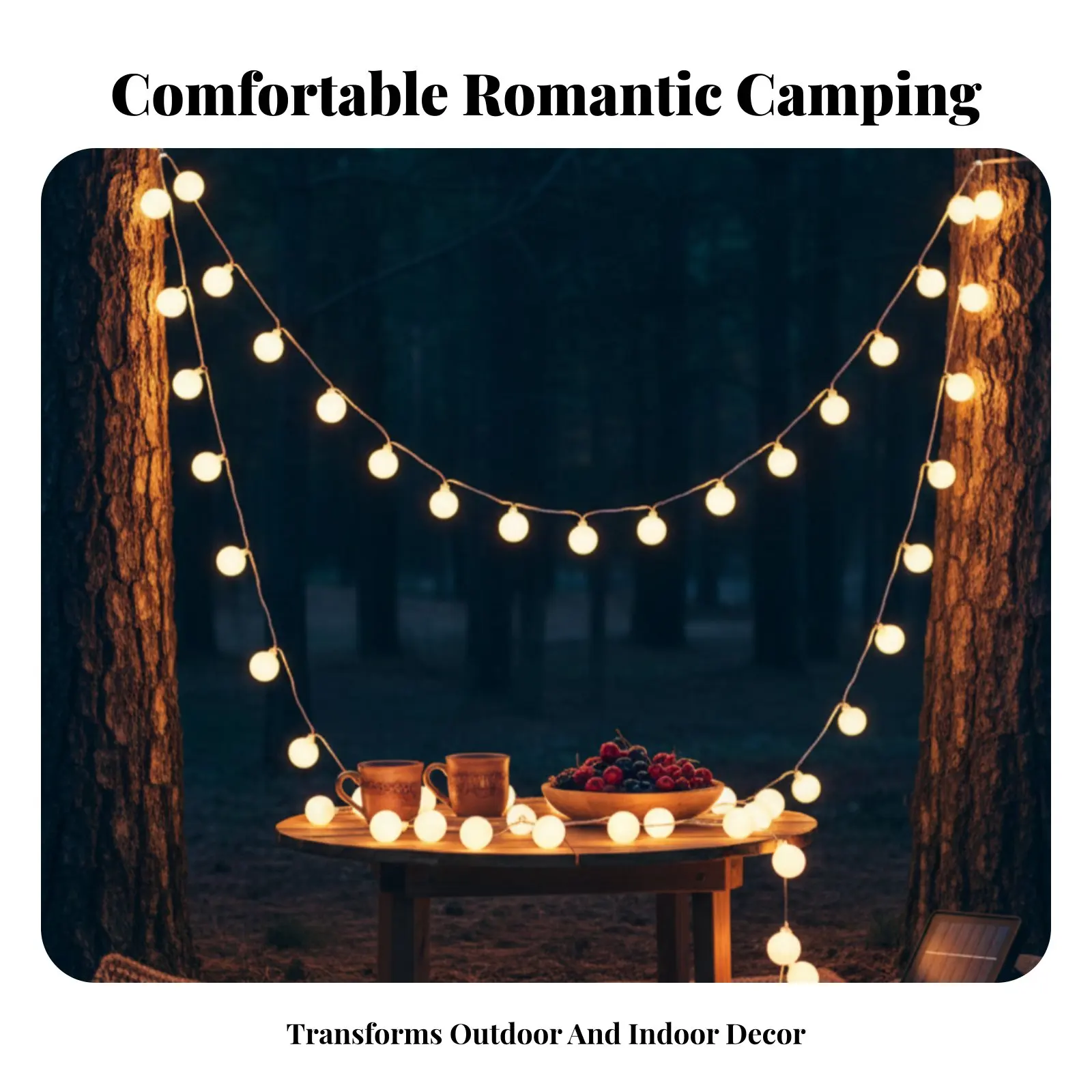Camping Atmosphere LED Tent Lights, Multi-Mode, USB/Battery/Solar, Outdoor Indoor Decoration, Warm White, IP43 Waterproof
Camping Atmosphere LED Tent Lights, Multi-Mode, USB/Battery/Solar, Outdoor Indoor Decoration, Warm White, IP43 Waterproof