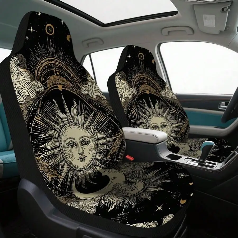 2-Piece Sun And Moon Pattern Car Seat Covers For Front Seats Sedan SUV Universal Fit
2-Piece Sun And Moon Pattern Car Seat Covers For Front Seats Sedan SUV Universal Fit