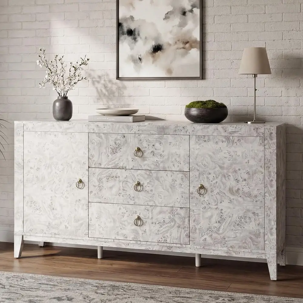 60" High Gloss Burl Buet Sideboard Storage Cabinet, Large Wood Sideboard with Ders, Retro Handles, Heavy Duty Coee Wine Bar Buet
60" High Gloss Burl Buet Sideboard Storage Cabinet, Large Wood Sideboard with Ders, Retro Handles, Heavy Duty Coee Wine Bar Buet