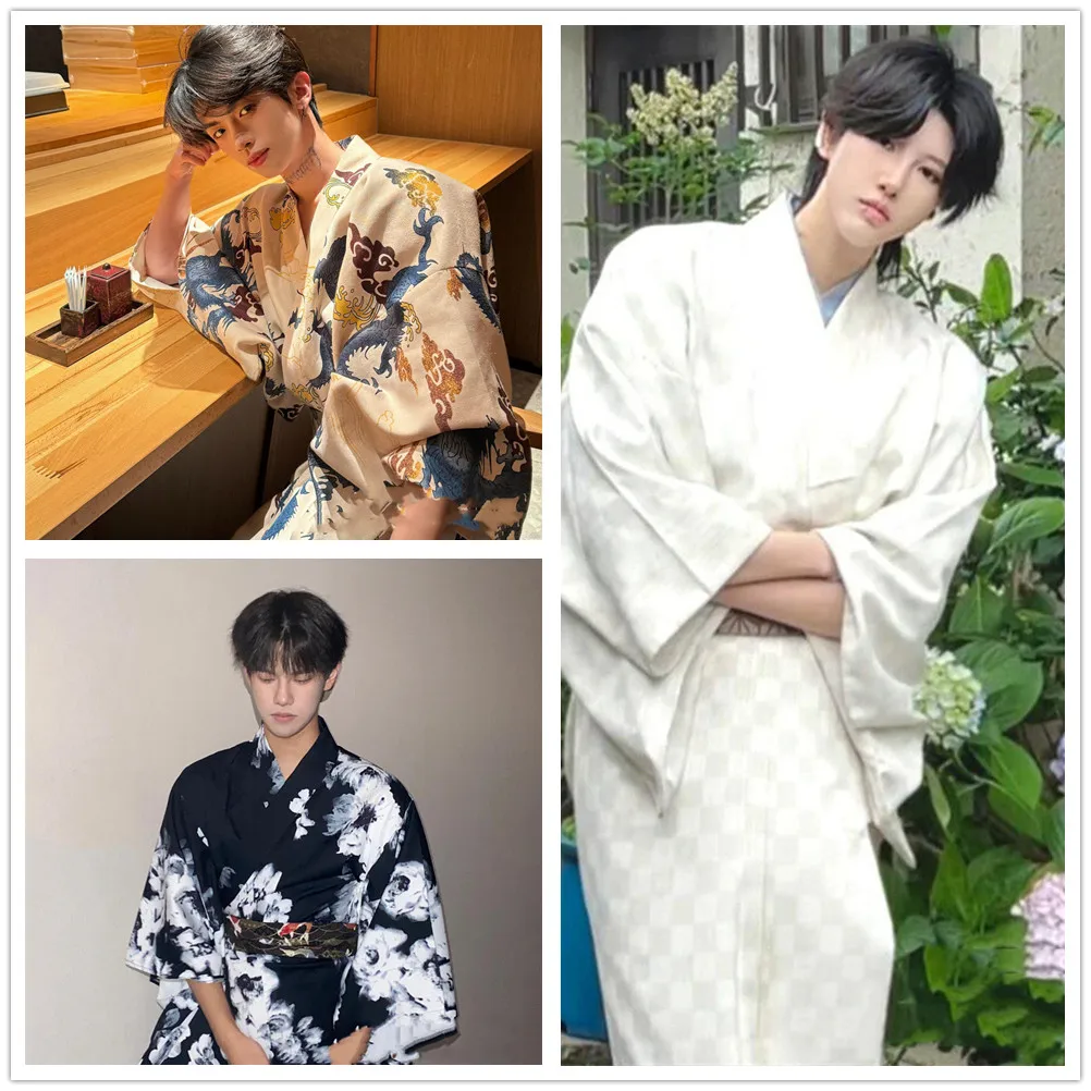 Summer Japanese Traditional Samurai Kimono For Men Yukata Bathing Robe Hekoobi Loose Style Homewear Belt Long Gown
Summer Japanese Traditional Samurai Kimono For Men Yukata Bathing Robe Hekoobi Loose Style Homewear Belt Long Gown