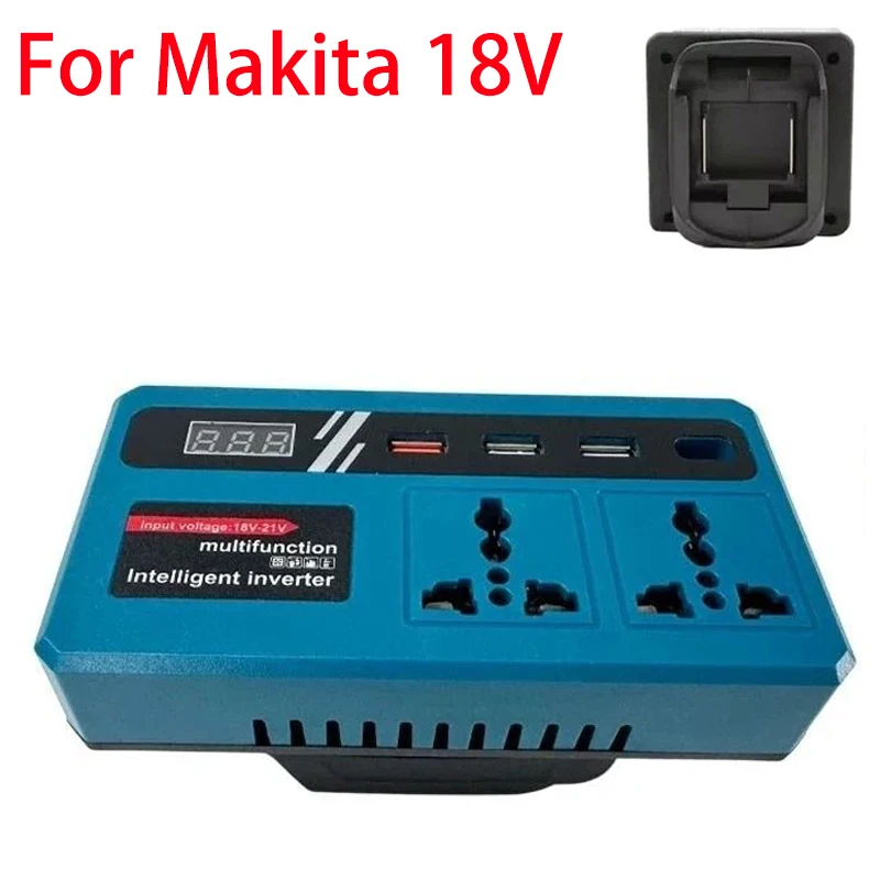 Portable Smart Inverter for Makita 18V Lithium Batteries Multifunctional Smart Voltage Converter with 4 USB Ports and LED Light
Portable Smart Inverter for Makita 18V Lithium Batteries Multifunctional Smart Voltage Converter with 4 USB Ports and LED Light