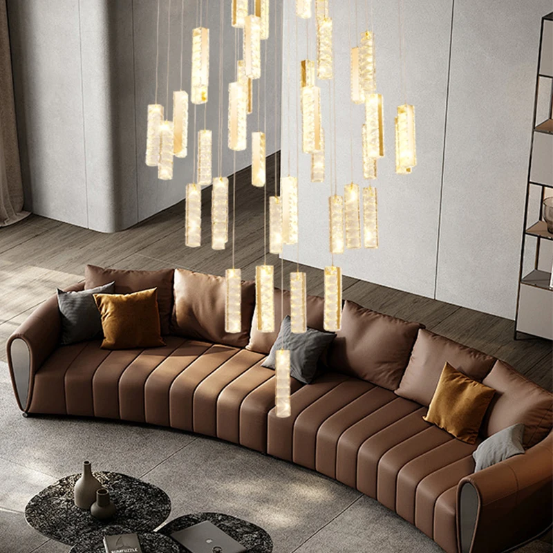 Lighting Living Room Simple Modern Staircase Chandelier Light Luxury Crystal Headlight Villa Hollow High Duplex Floor Chandelier
Lighting Living Room Simple Modern Staircase Chandelier Light Luxury Crystal Headlight Villa Hollow High Duplex Floor Chandelier