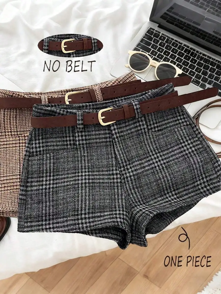 Retro-Chic Plaid Wool High-Waisted Slimming Shorts Casual Women Shorts
Retro-Chic Plaid Wool High-Waisted Slimming Shorts Casual Women Shorts