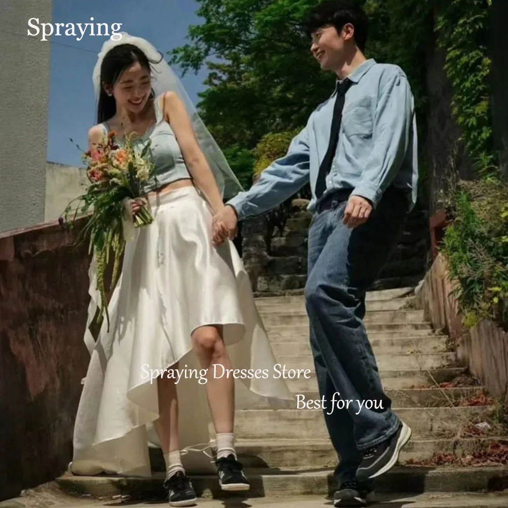 SPRAYING Two Piece Wedding Photo Shoot Dresses Contrast Color A-line Reception Dresses for Bride Simple Elegant Dress for Bride
SPRAYING Two Piece Wedding Photo Shoot Dresses Contrast Color A-line Reception Dresses for Bride Simple Elegant Dress for Bride