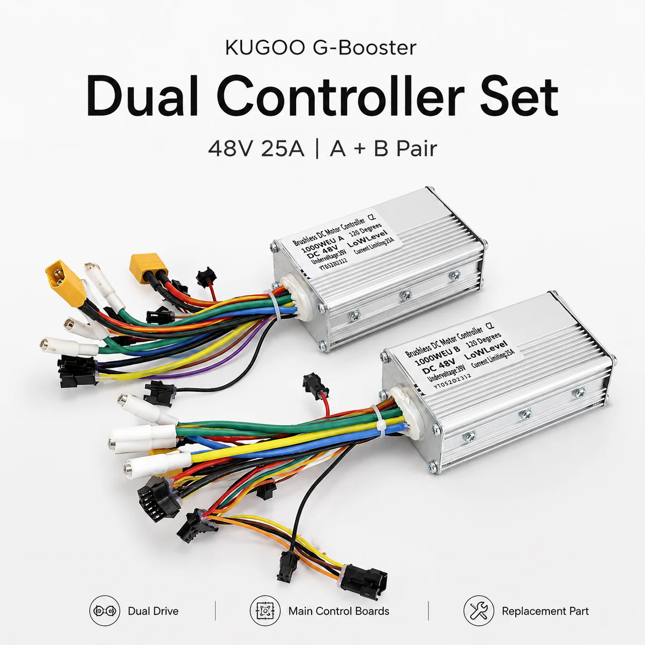 KUGOO G-Booster Electric Scooter Dual Drive Controller Set 48V 25A A B Motor Control Board Repair Replacement Parts
KUGOO G-Booster Electric Scooter Dual Drive Controller Set 48V 25A A B Motor Control Board Repair Replacement Parts