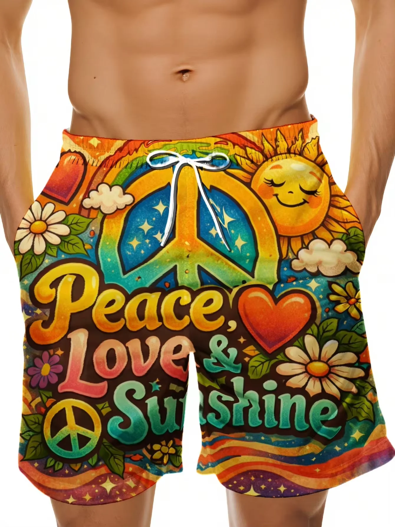 Peace Love And Sunshine Swim Trunks Men Colorful Peace Sign Floral Print Beach Shorts Summer Vibes Board Shorts
Peace Love And Sunshine Swim Trunks Men Colorful Peace Sign Floral Print Beach Shorts Summer Vibes Board Shorts