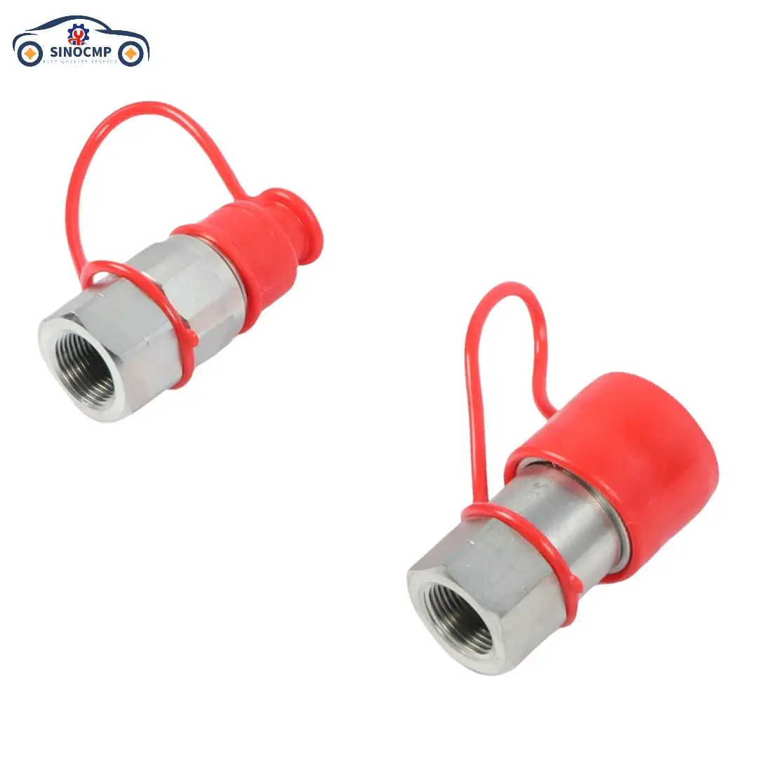 SINOCMP 1Set Flat Face High Flow Skid Steer Hydraulic Quick Connect Couplers/Couplings Set 3/4" Body x 3/4" NPT W/Dust Caps
SINOCMP 1Set Flat Face High Flow Skid Steer Hydraulic Quick Connect Couplers/Couplings Set 3/4" Body x 3/4" NPT W/Dust Caps