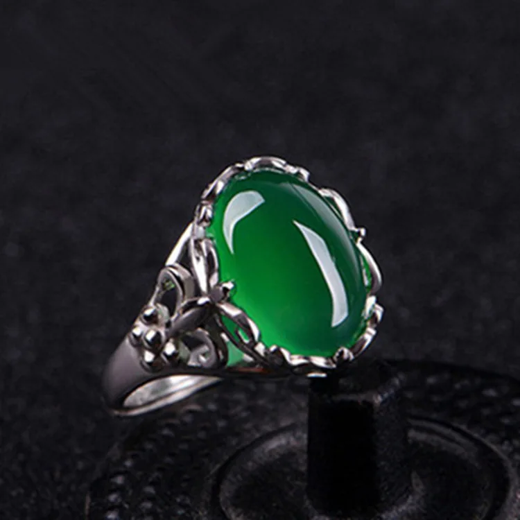 Green Agate Crystal Ring Female Emerald Gemstone Vintage Set
Green Agate Crystal Ring Female Emerald Gemstone Vintage Set