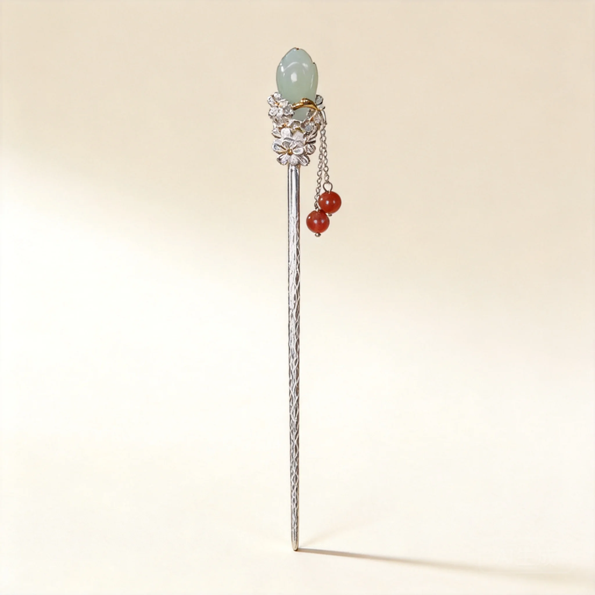 Auspicious Chinese Style S925 Silver Hetian Jade Magnolia Hairpin Retro Tassel Hair Stick Hanfu Accessory Traditional Blessing
Auspicious Chinese Style S925 Silver Hetian Jade Magnolia Hairpin Retro Tassel Hair Stick Hanfu Accessory Traditional Blessing