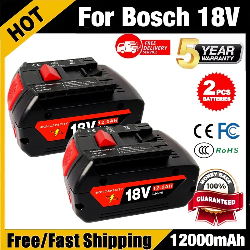 For Bosch professional 18V 12.0AH Li-ion battery BAT610G+AL1820CV replacement with LED & for Bosch quick charger 14.4V-18V 21700
For Bosch professional 18V 12.0AH Li-ion battery BAT610G+AL1820CV replacement with LED & for Bosch quick charger 14.4V-18V 21700