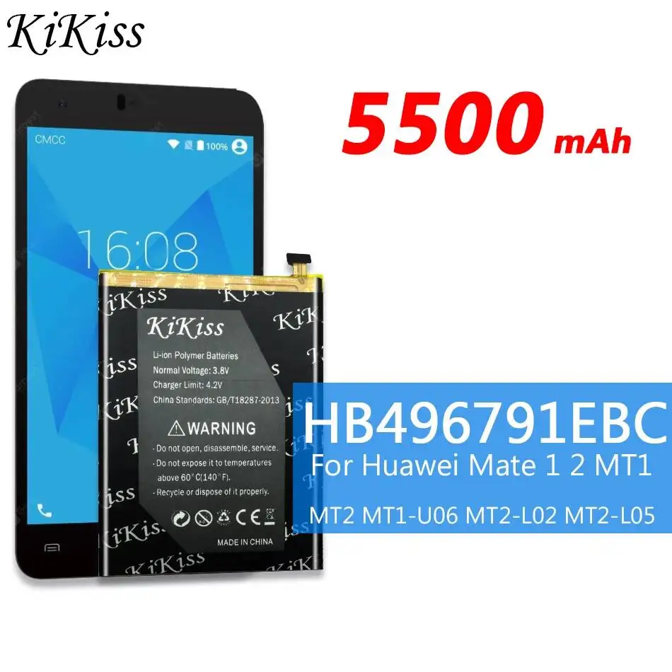 Аккумулятор для мобильного телефона HB496791EBC 5500 мАч для Huawei Mate 1 2 MT1 MT2 MT1-U06 MT2-L02 MT2-L05
Аккумулятор для мобильного телефона HB496791EBC 5500 мАч для Huawei Mate 1 2 MT1 MT2 MT1-U06 MT2-L02 MT2-L05