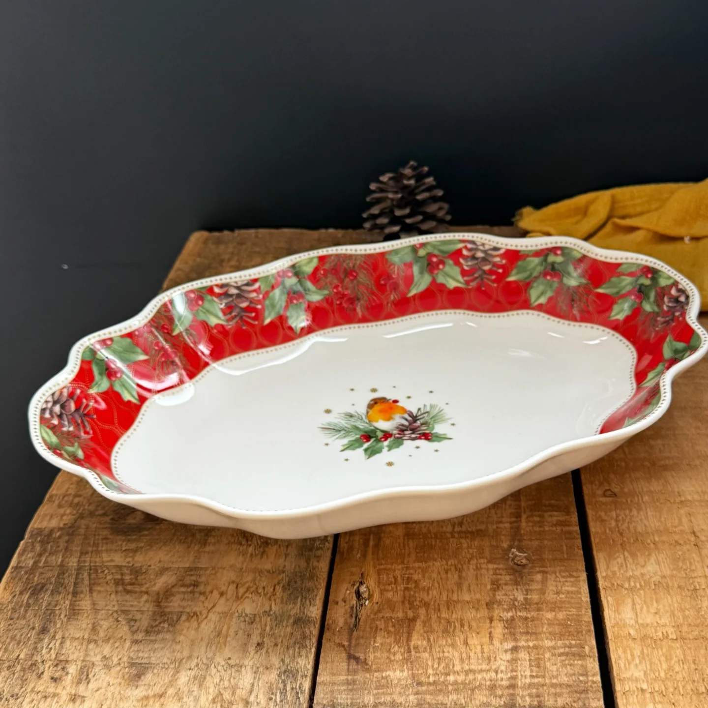 Christmas American Pinecone Irregular Deep Ceramic Plate Fruit Salad Dish Home Use round Dinnerware Heat Resistant
Christmas American Pinecone Irregular Deep Ceramic Plate Fruit Salad Dish Home Use round Dinnerware Heat Resistant