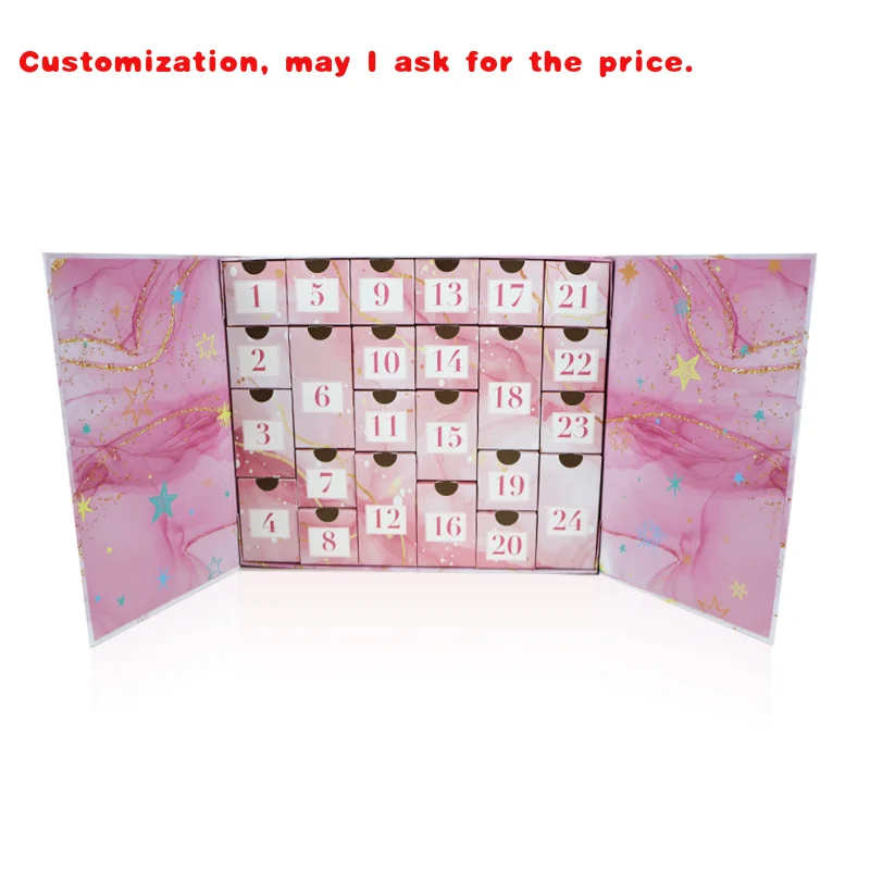 custom.Luxury Pink Cardboard Advent Calendar Box Custom Printed 24 Days Countdown Cosmetics Beauty Brands
custom.Luxury Pink Cardboard Advent Calendar Box Custom Printed 24 Days Countdown Cosmetics Beauty Brands