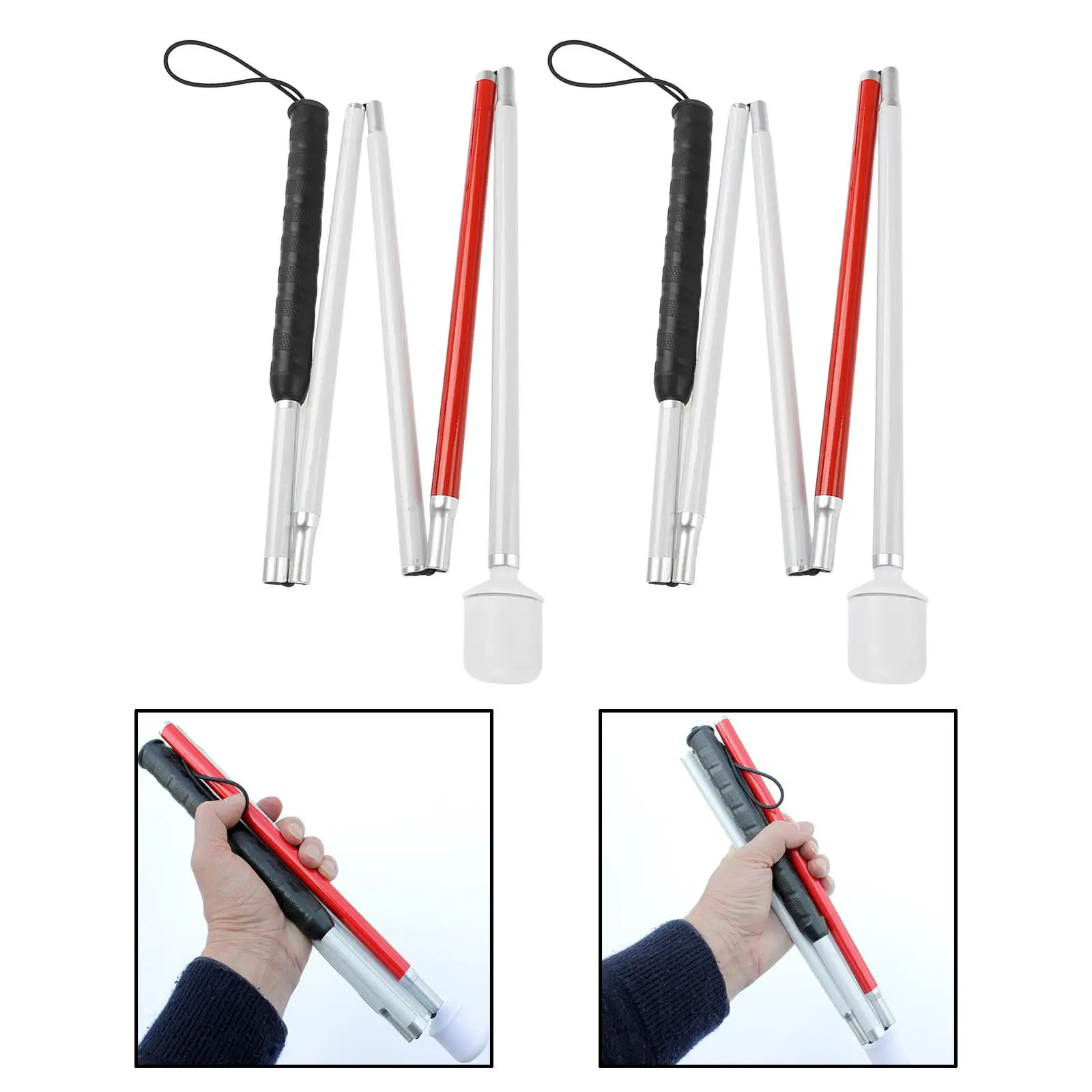 Складная трость для слепых и слабовидящих, 5 секций
Складная трость для слепых и слабовидящих, 5 секций