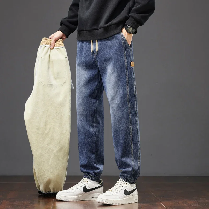 Джинсы на толстой флисовой подкладке, мужские прямые эластичные винтажные утепленные джинсовые брюки, мужская повседневная одежда, модные плюшевые джинсовые брюки
Джинсы на толстой флисовой подкладке, мужские прямые эластичные винтажные утепленные джинсовые брюки, мужская повседневная одежда, модные плюшевые джинсовые брюки