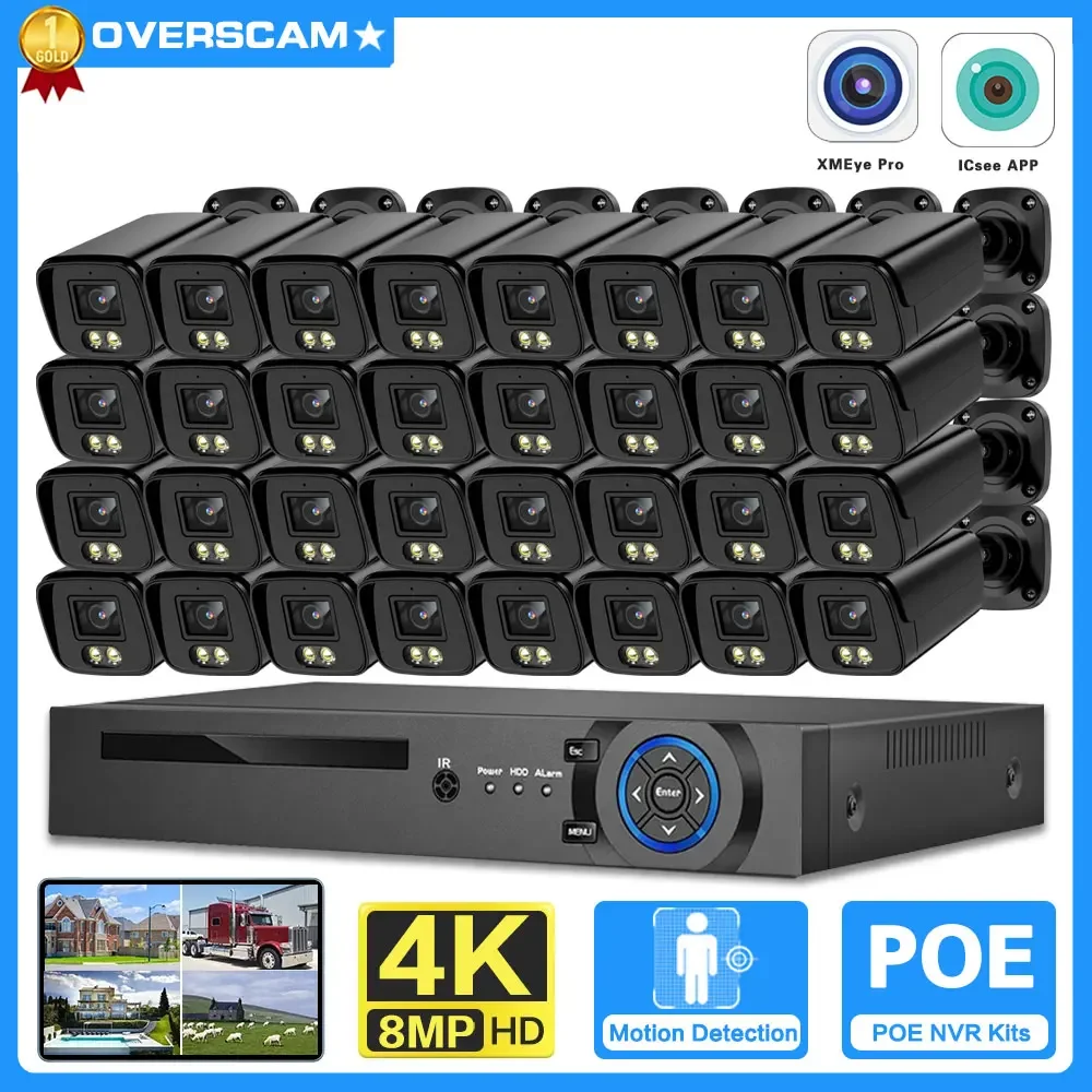 32CH POE IP Camera NVR Kit 4K 8MP CCTV System Metal Two-Way Audio Color Night Vision Security Surveillance CCTV Camera System
32CH POE IP Camera NVR Kit 4K 8MP CCTV System Metal Two-Way Audio Color Night Vision Security Surveillance CCTV Camera System