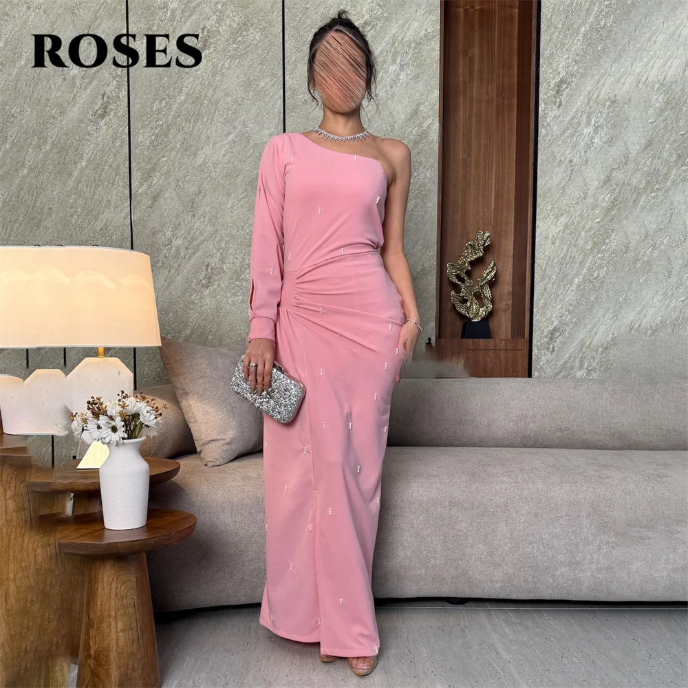 ROSES Pink Mermaid Sexy Prom Dresses One Shoulder Formal Party Dresses Satin Pleats Split Evening Dresses for Woman Customized
ROSES Pink Mermaid Sexy Prom Dresses One Shoulder Formal Party Dresses Satin Pleats Split Evening Dresses for Woman Customized