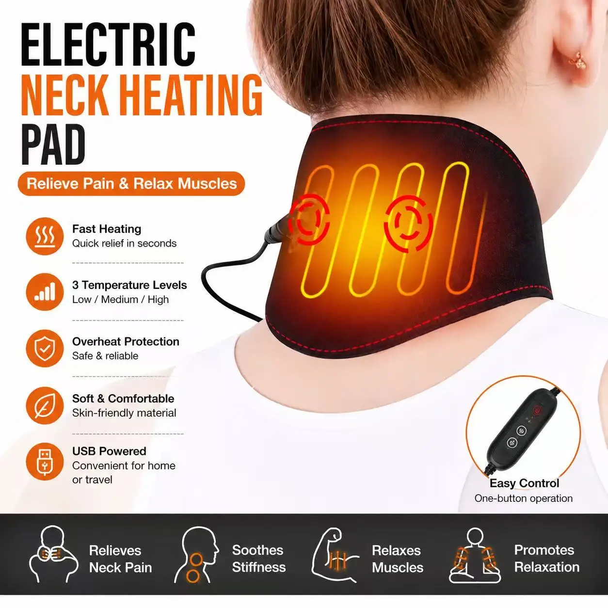 Winter Neck Shoulder Electric Neck Heating Pad Heating Pad for Neck and Shoulders 5 Temperature Modes Adjustable USB Heated Neck
Winter Neck Shoulder Electric Neck Heating Pad Heating Pad for Neck and Shoulders 5 Temperature Modes Adjustable USB Heated Neck