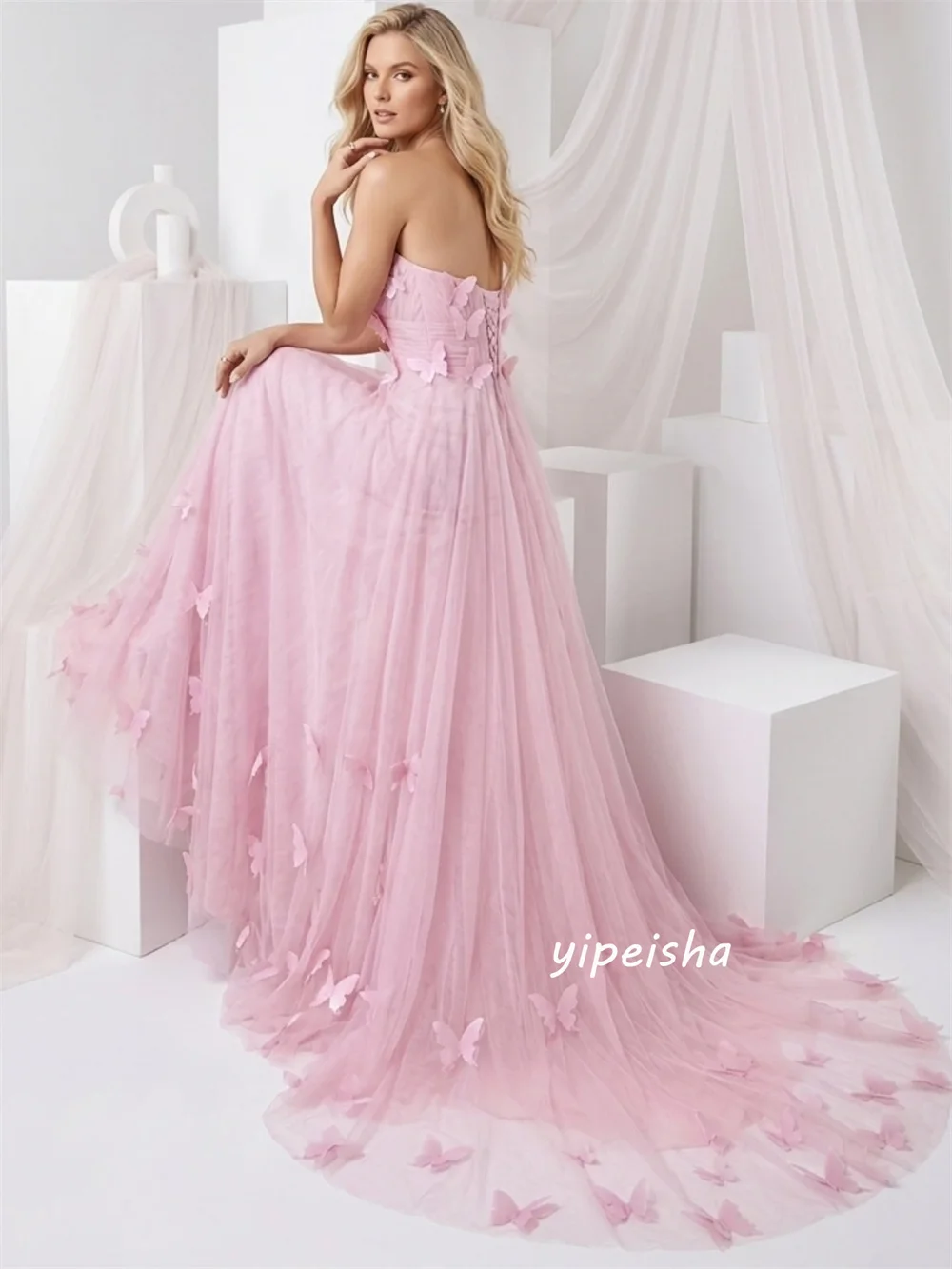 Customized Luxury Sexy Tulle Handmade Flower Pleat A-line Sweetheart Long Dresses Evening Dresses For Birthday Party
Customized Luxury Sexy Tulle Handmade Flower Pleat A-line Sweetheart Long Dresses Evening Dresses For Birthday Party