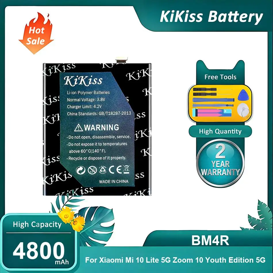 KiKiss Battery For Xiaomi Mi 10 Lite 5G Zoom 10 Youth Edition 5G,BM4R,4800mAh
KiKiss Battery For Xiaomi Mi 10 Lite 5G Zoom 10 Youth Edition 5G,BM4R,4800mAh