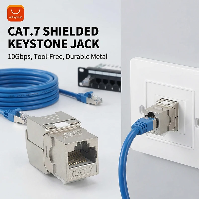 10 шт. экранированных сетевых модулей RJ45 Keystone Jack Cat7, 10 Гбит/с, безинструментальный Ethernet-модуль для патч-панелей
10 шт. экранированных сетевых модулей RJ45 Keystone Jack Cat7, 10 Гбит/с, безинструментальный Ethernet-модуль для патч-панелей