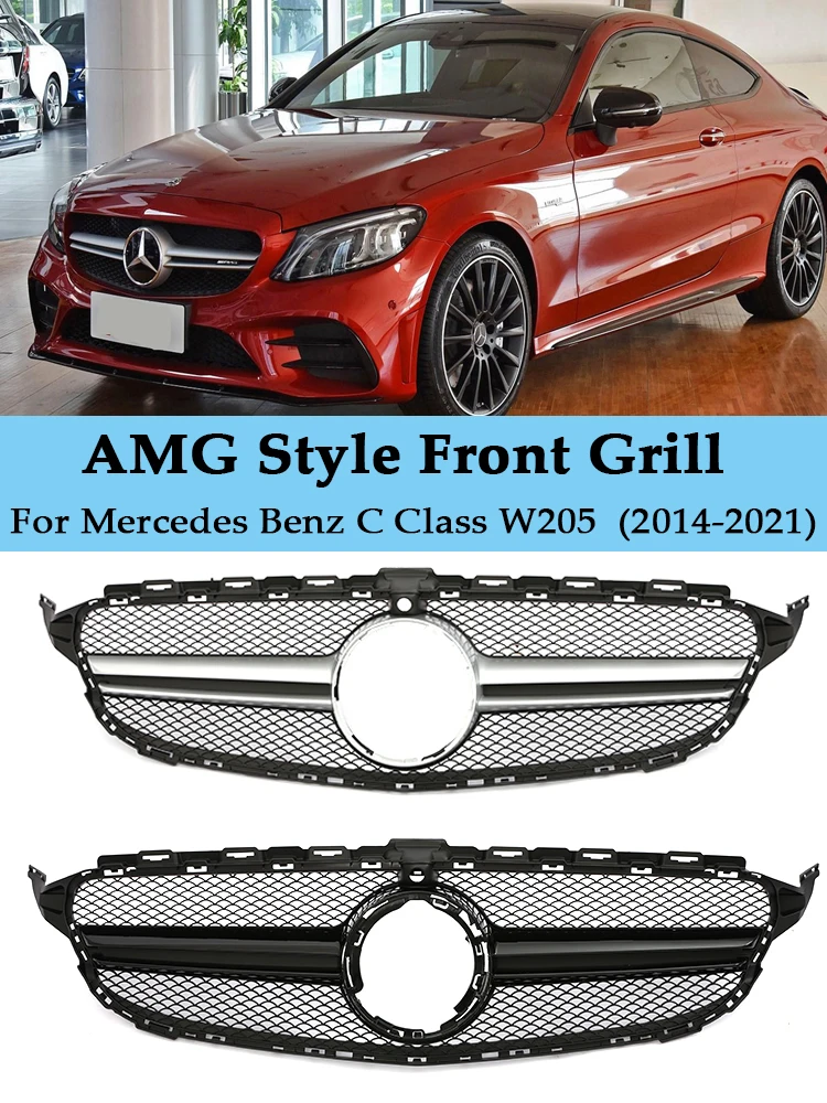 Передняя гоночная решетка для Mercedes Benz C Class W205 AMG Style C180 C200 C300 C350 AMG Style 2014-2021, черная, серебристая решетка для подтяжки лица
Передняя гоночная решетка для Mercedes Benz C Class W205 AMG Style C180 C200 C300 C350 AMG Style 2014-2021, черная, серебристая решетка для подтяжки лица