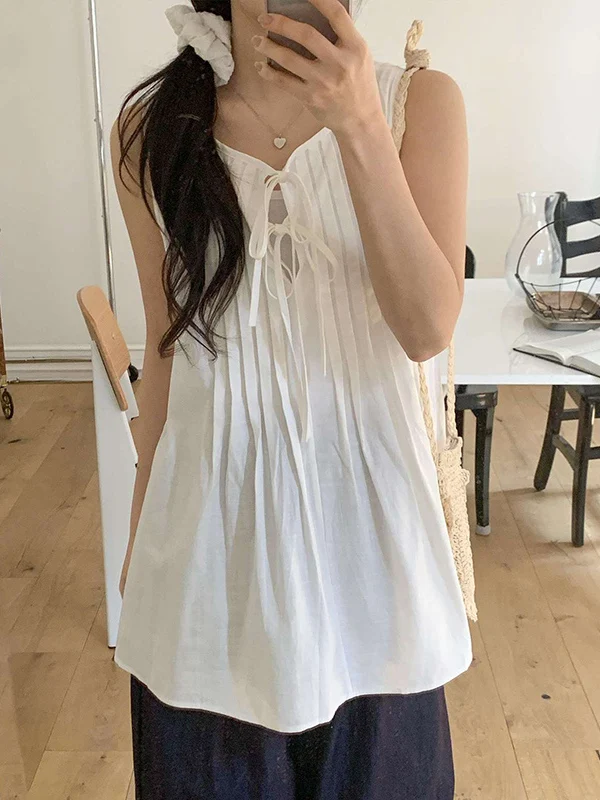 Korean Sle Sweet round Ne Long Svel irt Women's Summer New Small ence Elegance High-End Feeling Vest Top
Korean Sle Sweet round Ne Long Svel irt Women's Summer New Small ence Elegance High-End Feeling Vest Top